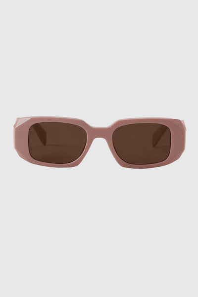 These polarized sunglasses feature a gorgeous multi-faceted frame + angular temples. Sophisticated + effortlessly on-trend, this one is available in rose beige + black. They feature a high-quality frame with glare-reducing polarized lenses and 100% UV protection.
