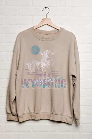 Welcome to Wyoming Thrifted Sweatshirt *Sand*