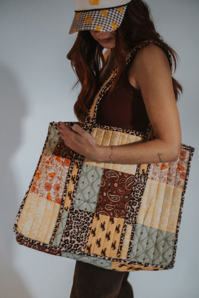 Bucking Horse Patchwork Tote - RUBY WYLD