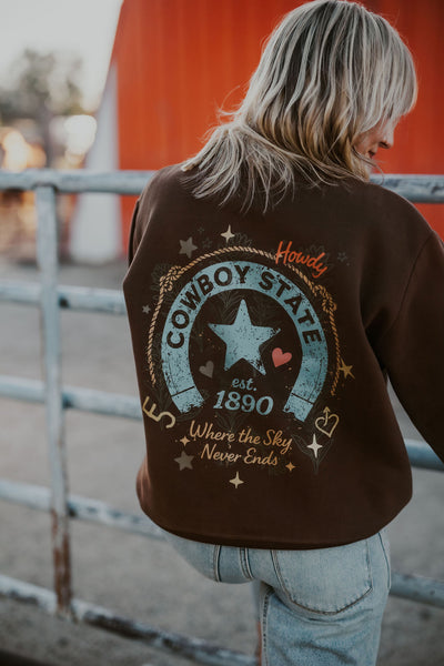 The Cowboy State Mock Neck - RUBY WYLD