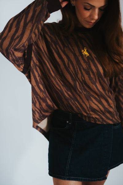 WYLD Zebra Crossover Pullover - RUBY WYLD