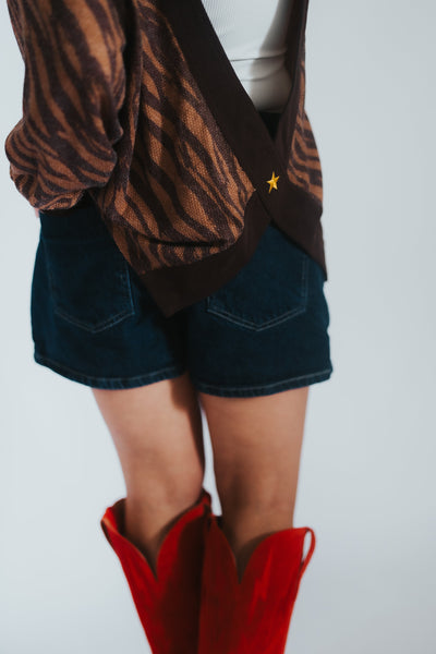 WYLD Zebra Crossover Pullover - RUBY WYLD