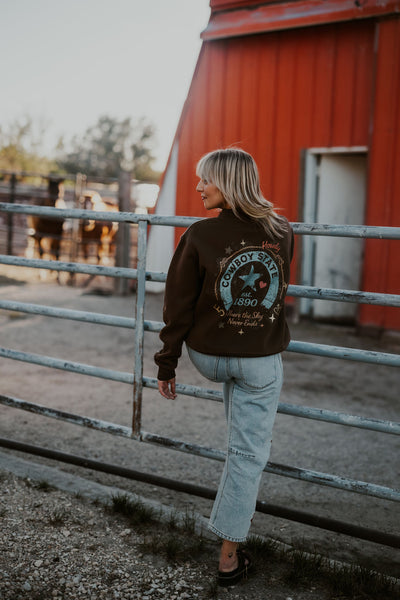 The Cowboy State Mock Neck - RUBY WYLD