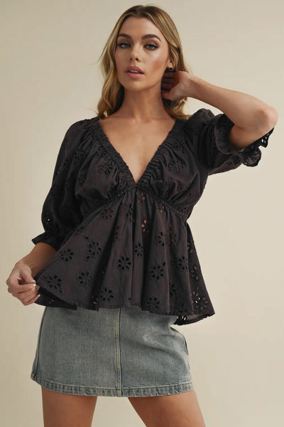 Eyelet Cutie Embroidered Top