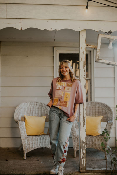 The WYLD Matchbook Tee *Reverse Dyed Rose* - RUBY WYLD