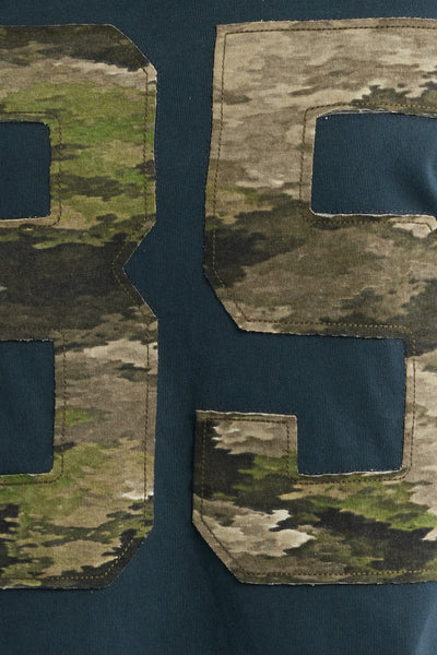 Camo Applique Off The Shoulder Tee