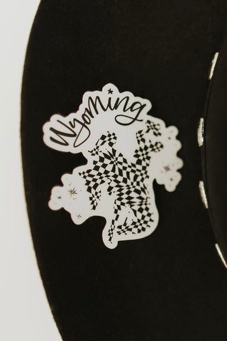 Wavy Checker Bucking Horse Sticker
