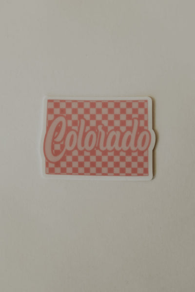 Colorado Pink Checker Sticker