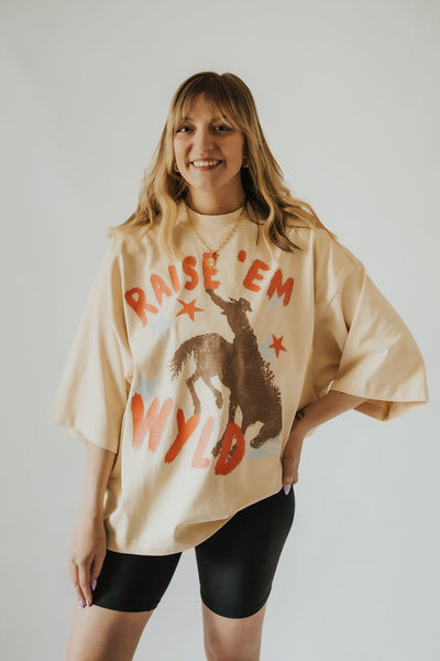 Raise ‘Em WYLD Oversized Boxy Tee - RUBY WYLD