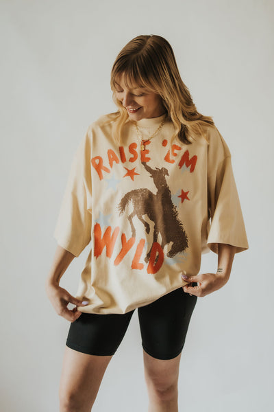 Raise ‘Em WYLD Oversized Boxy Tee - RUBY WYLD