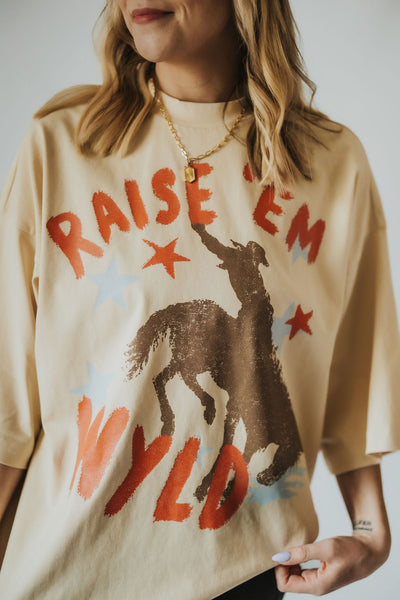Raise ‘Em WYLD Oversized Boxy Tee - RUBY WYLD
