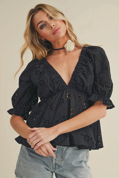 Eyelet Cutie Embroidered Top