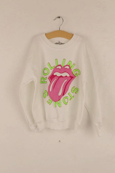 *KIDS* Rolling Stones Neon Puff Lick Sweatshirt