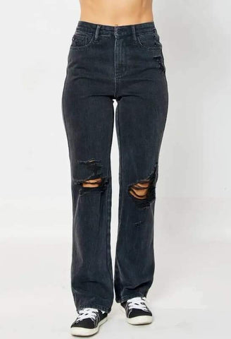 Judy blue rigid magic 90s straight leg jeans. High rise tummy control jeans.