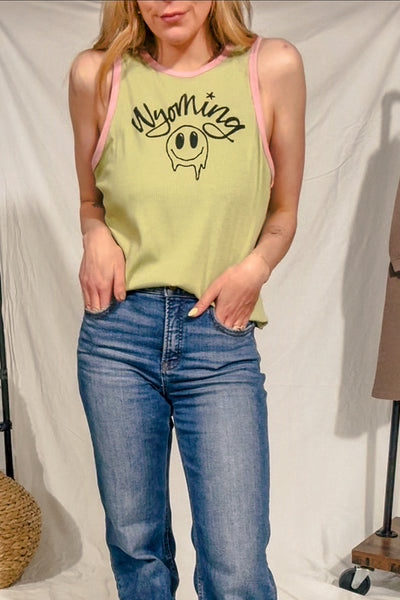 Wyoming Smiley Ribbed Tank *2 COLORS* - RUBY WYLD