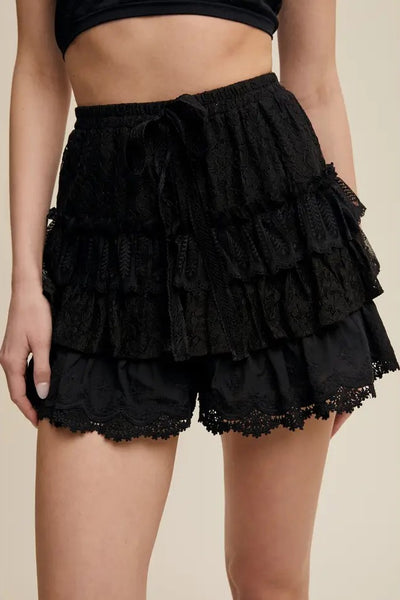 Lacey Days Shorts in Black