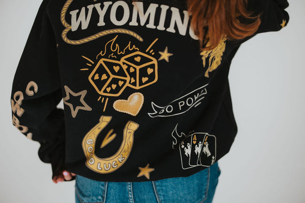 Coquette University of Wyoming Cowboy Crewneck - RUBY WYLD