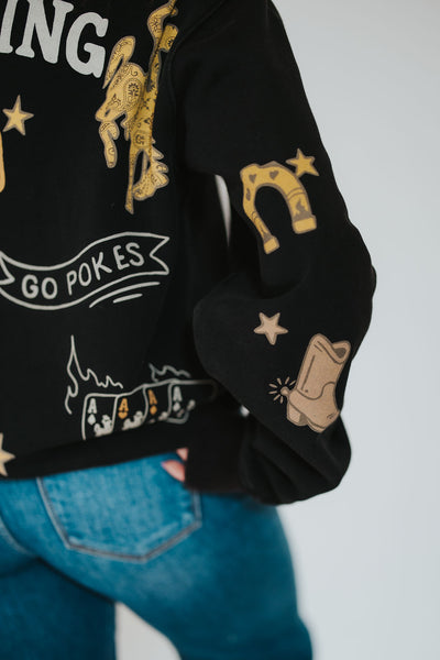 Coquette University of Wyoming Cowboy Crewneck - RUBY WYLD