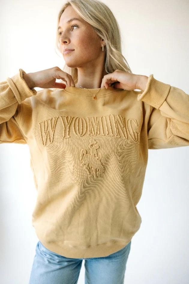 Wyoming Embossed Crewneck * LEFT*