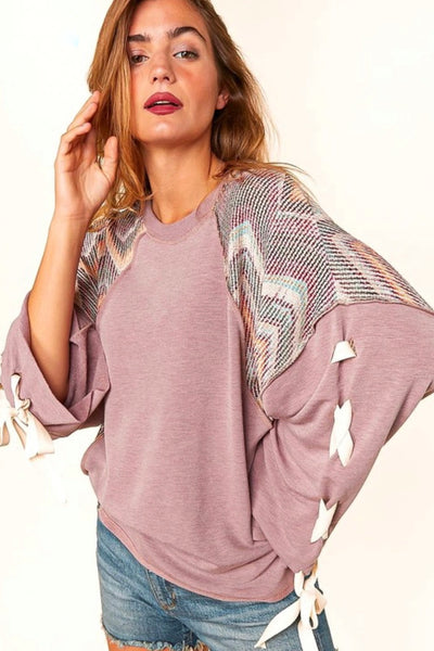Lana Lace-Up Sleeve Pullover *2 LEFT*