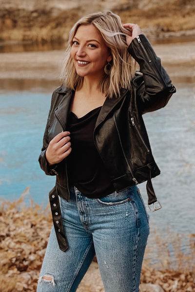 Presley Faux Leather Moto Jacket *S LEFT*